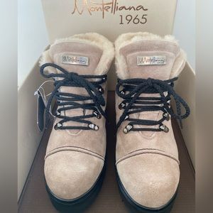 NEW La Montelliana 1965 EU 37 US 7 Suede & Shearling Boots Italy NWT